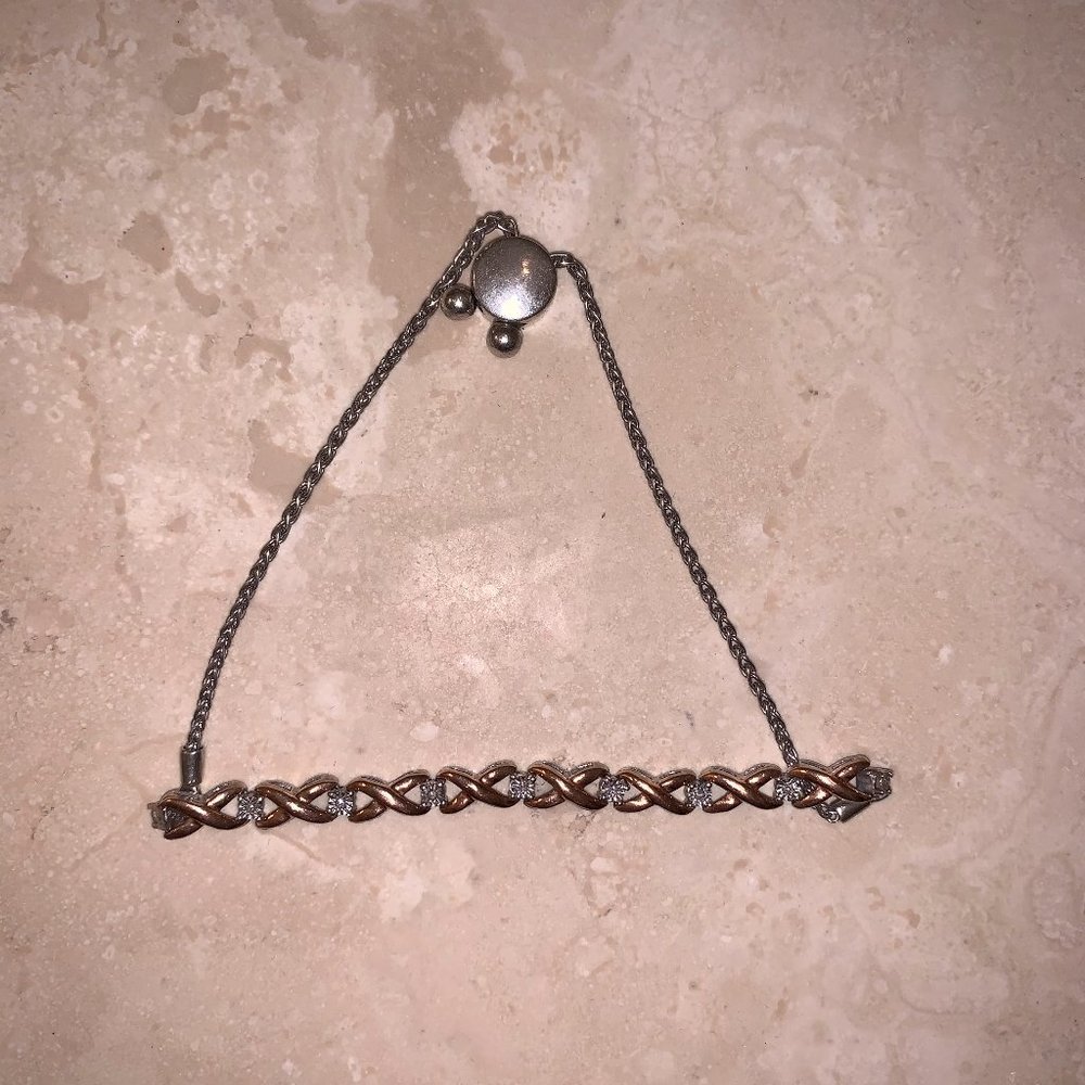 rose gold and diamond infinity bracelet